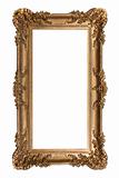 Baroque Ornamental Isolated Vertical Frame on White
