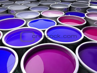 3d image of different color metal tank background