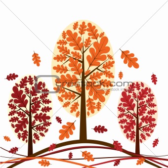 Tree autumn background, vector