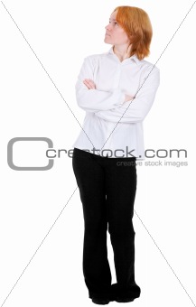Girl on a white background