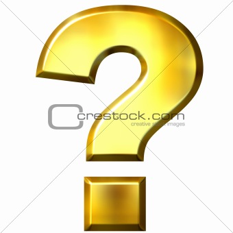 3D Golden Question Mark 