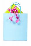 Shopping bag with gifts inside