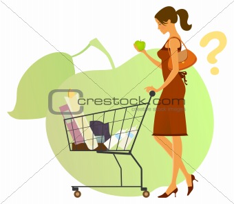 Woman Thinking Over Buying Apples