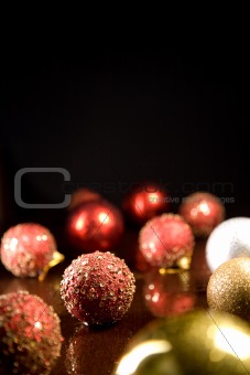 Greeting card with Christmas balls
