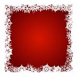 Square red snowflake background