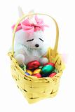 Soft Toy Easter Bunny with Basket of Easter Eggs