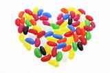 Jelly Beans Arranged in Shape of Love Heart