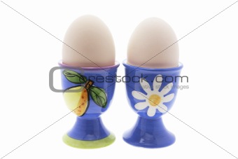 White Eggs on Egg Cups