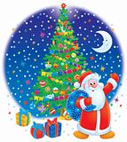 Santa Clause and Christmas tree