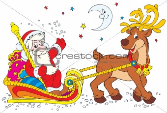 Santa Clause on his sled