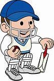 Illustration of cricketer