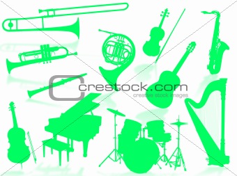 Musical instruments silhouette