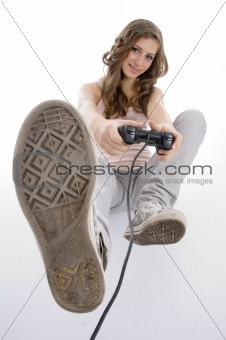 american model with remote