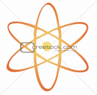 Atomic nuclear symbol scientific illustration of orbiting atom