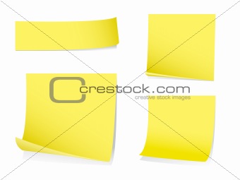 Sticky memo notes with shadows