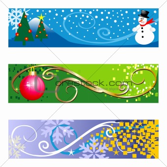 Winter Banners on white background