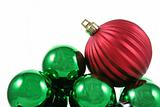 Red Bauble on Green Baubles
