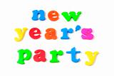 New Year's Party on White Background