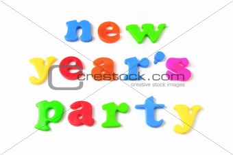 New Year's Party on White Background