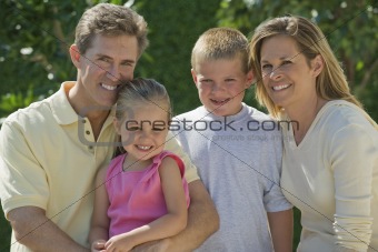 Family portrait outdoors