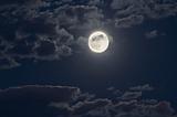 moon at night with a cloudy sky