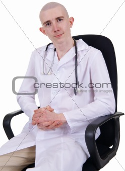 Man in doctor's smock
