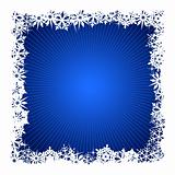 Square blue snowflake background