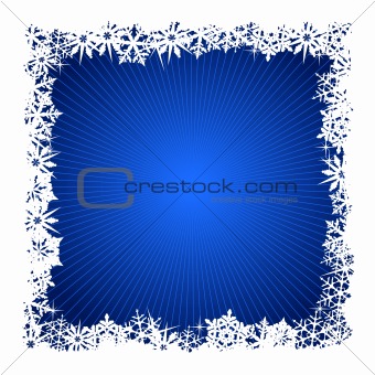 Square blue snowflake background
