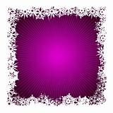 Square purple snowflake background