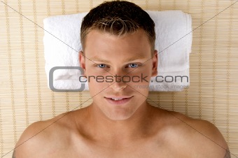 man relaxing in a spa salon