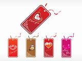 beautifull tag with romantic heart set_19