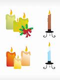 christmas candle icon set