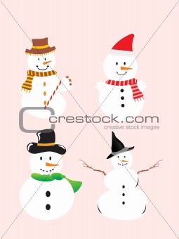 vector icon set of a snowman