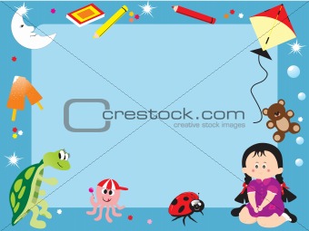 abstract frame with toys, illustration