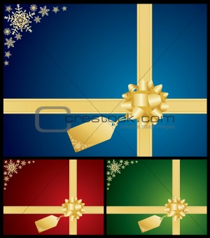 Christmas bow and gift card backgrounds