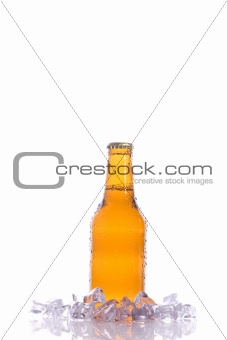 Isolated cool Beer with Ice
