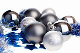 Dark and light silver Christmas balls