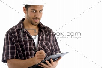 intelligent architect with note pad