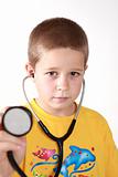 Boy and auscultoscope