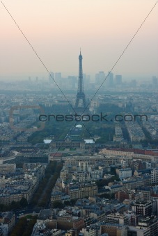 Bird's eye view on View on Paris
