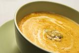 Pumpkin soup close-up