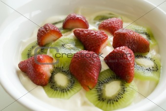 Fruit yoghurt breakfast