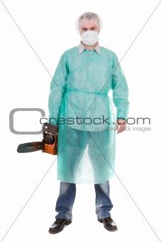 doctor with saw