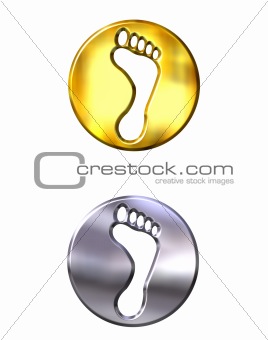 3d golden and silver framed foot