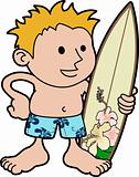 Illustration of surfer