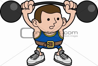 Illustration of male weightlifter
