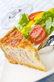 Bacon quiche with salad