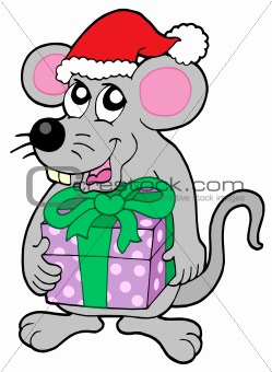 Christmas mouse with gift