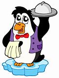 Penguin waiter on icebeg