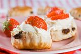 Scones, strawberries and clotted cream